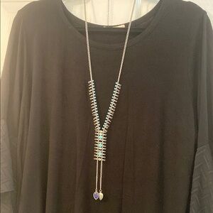 Elegant Silver and Blue Necklace